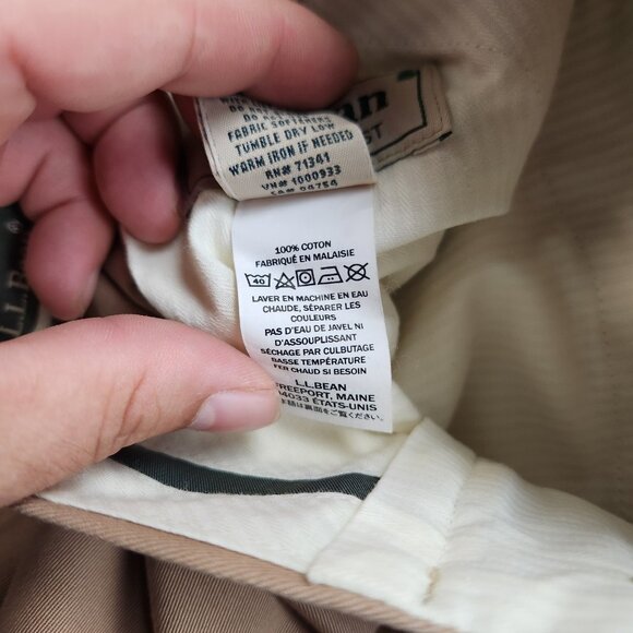 Mens LL Bean Dress Chino size 42 (42x30) Tan Flat Front Pants - Picture 7 of 14